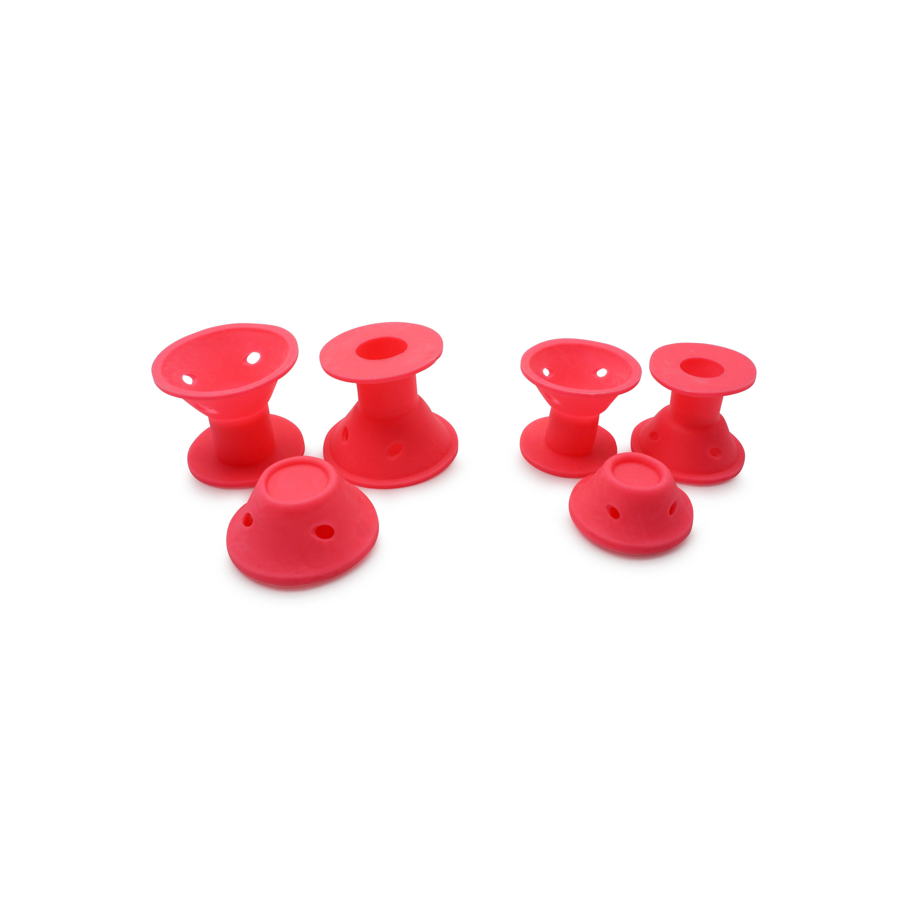 (20er Set) Ø17-20mm Silikon Lockenwickler Hitzefreies Haar Styling Wickler ohne Clips in 2 Grössen - Pink