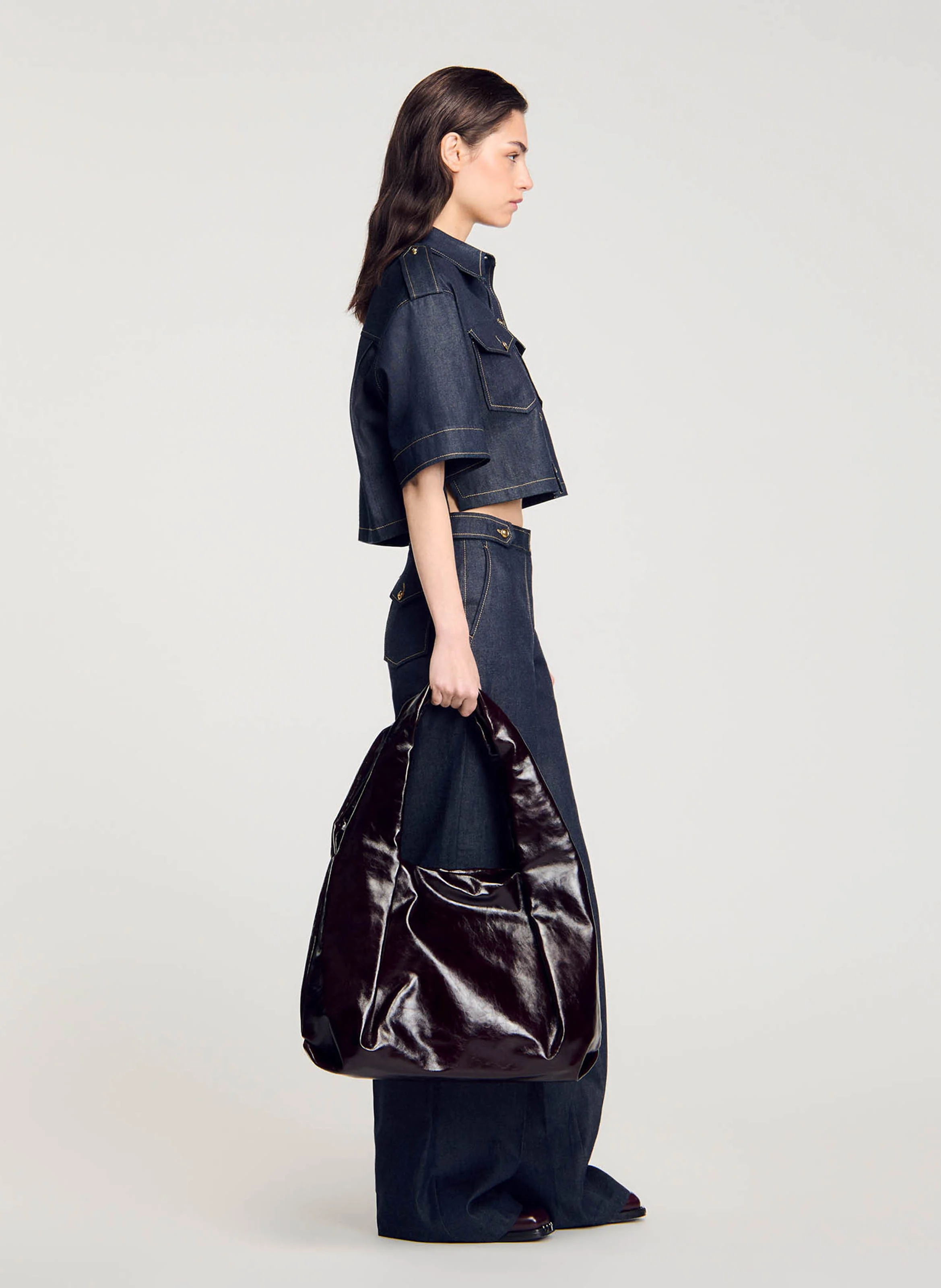 Sac épaule en cuir| Rouge