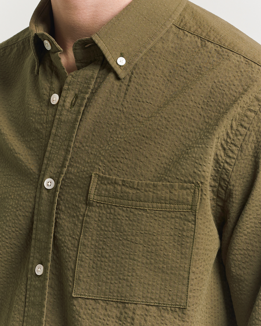 Forét Hornet Seersucker Shirt Army