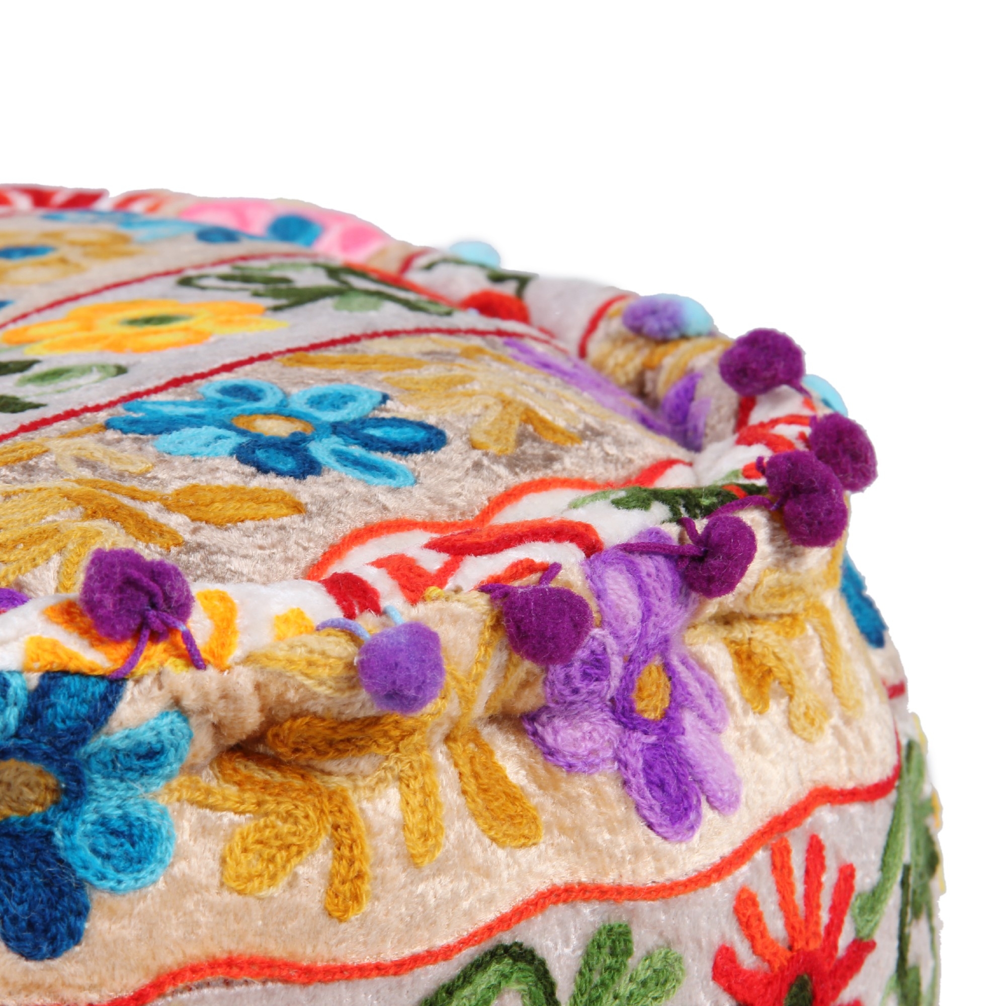 Patchwork-Sitzpouf 'Gaya', multicolor, Ø 40 cm, H 20 cm von fischer's lagerhaus