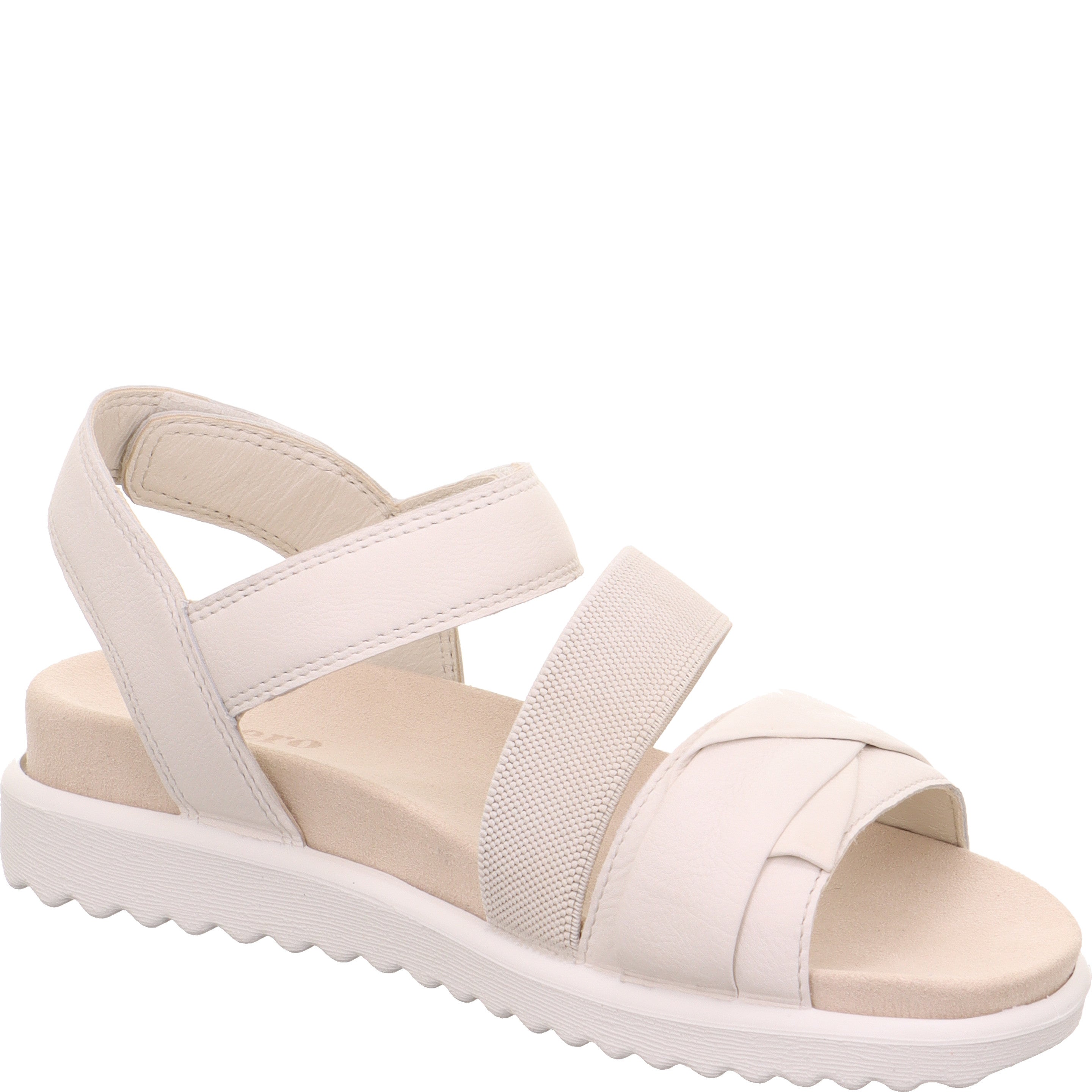 legero MOVE Damen  Sandale mit Klettverschluss - Farbe: Offwhite - Größe: 38
