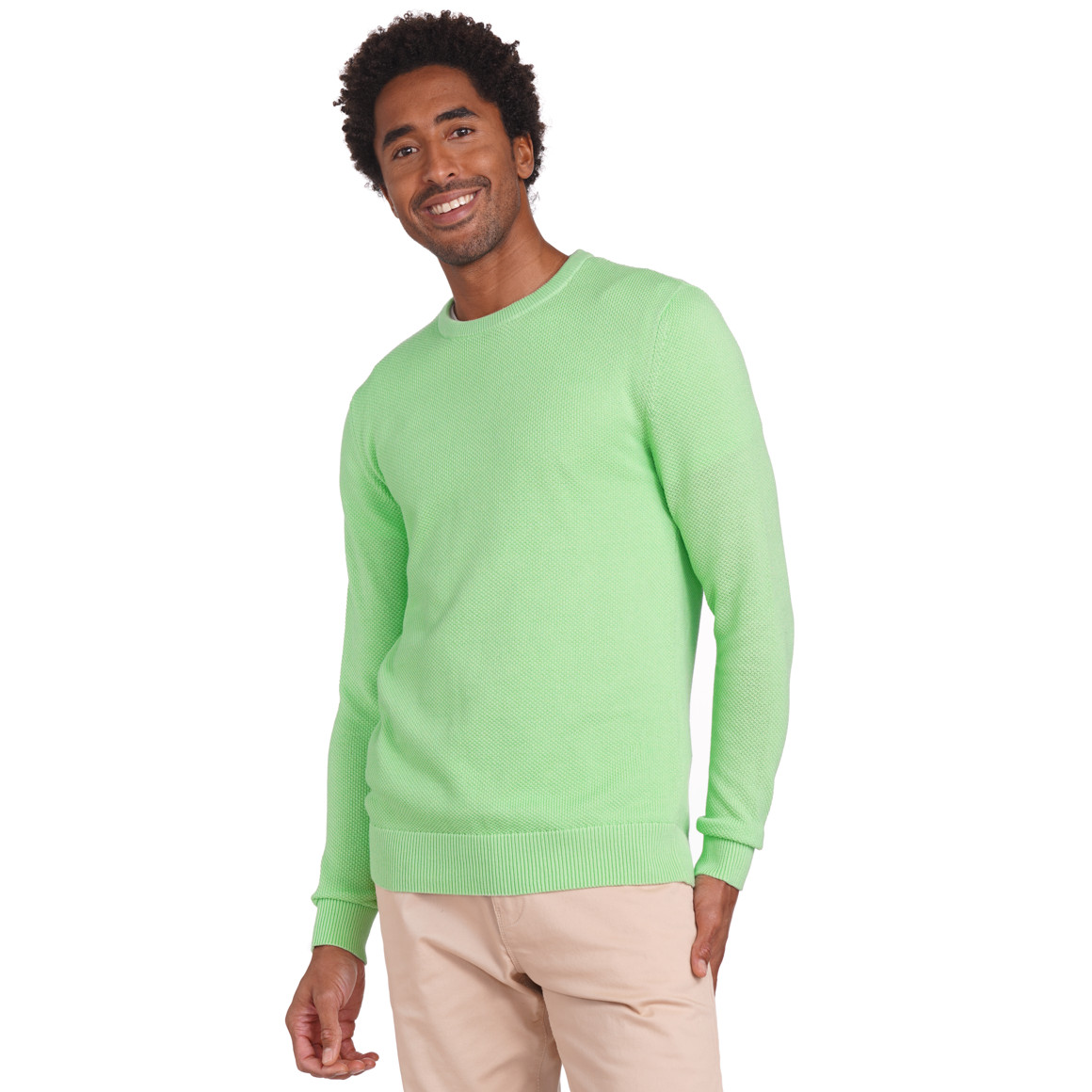VanVaan Herren Strickpullover mit Struktur hellgrün