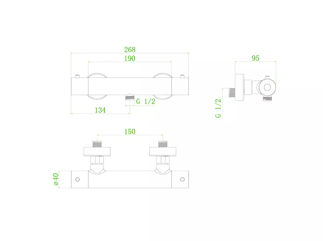Luisa mitigeur douche thermostatique cuivre brossé - Essebagno
