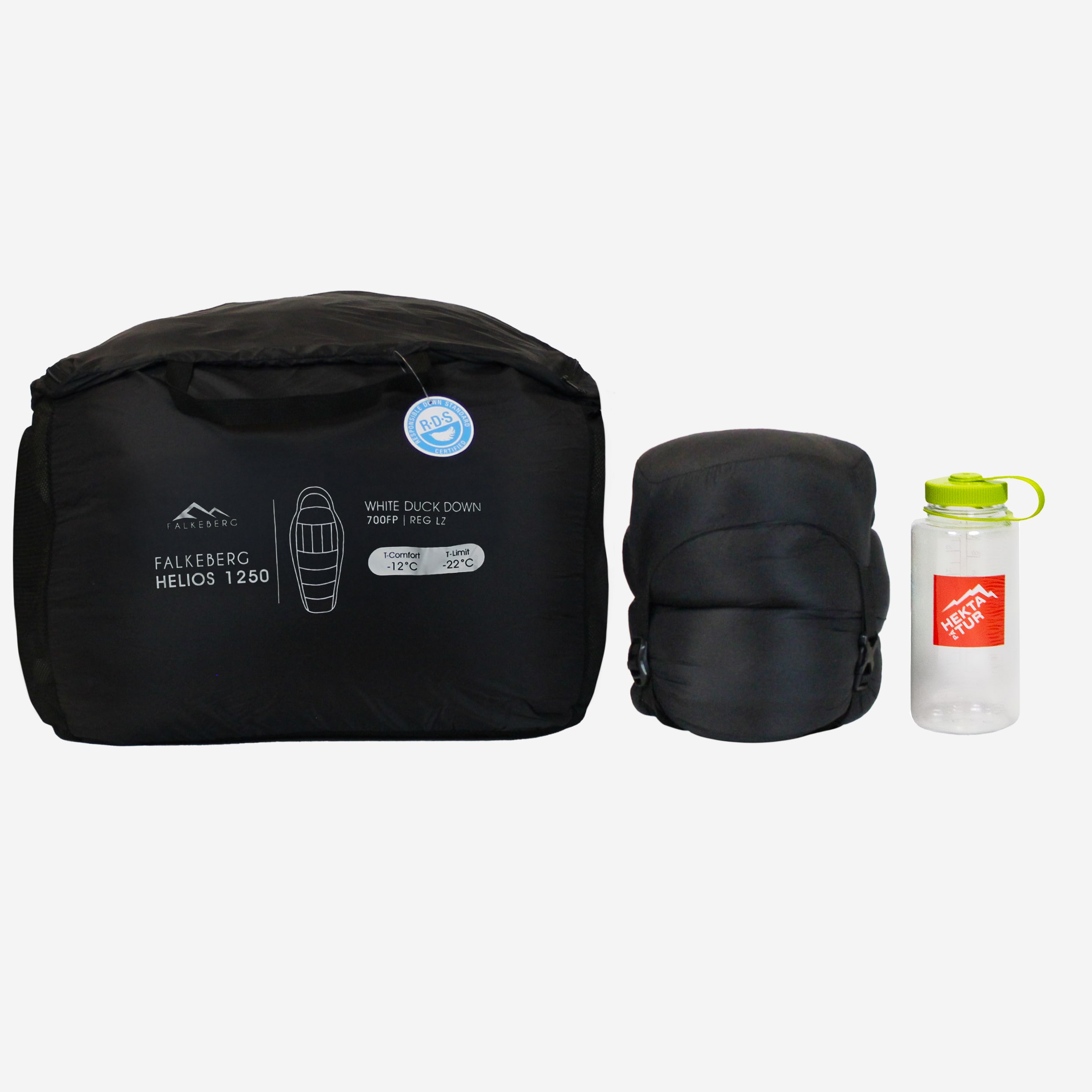 Falkeberg Helios 1250, sovepose<br>Temp. grense -22°