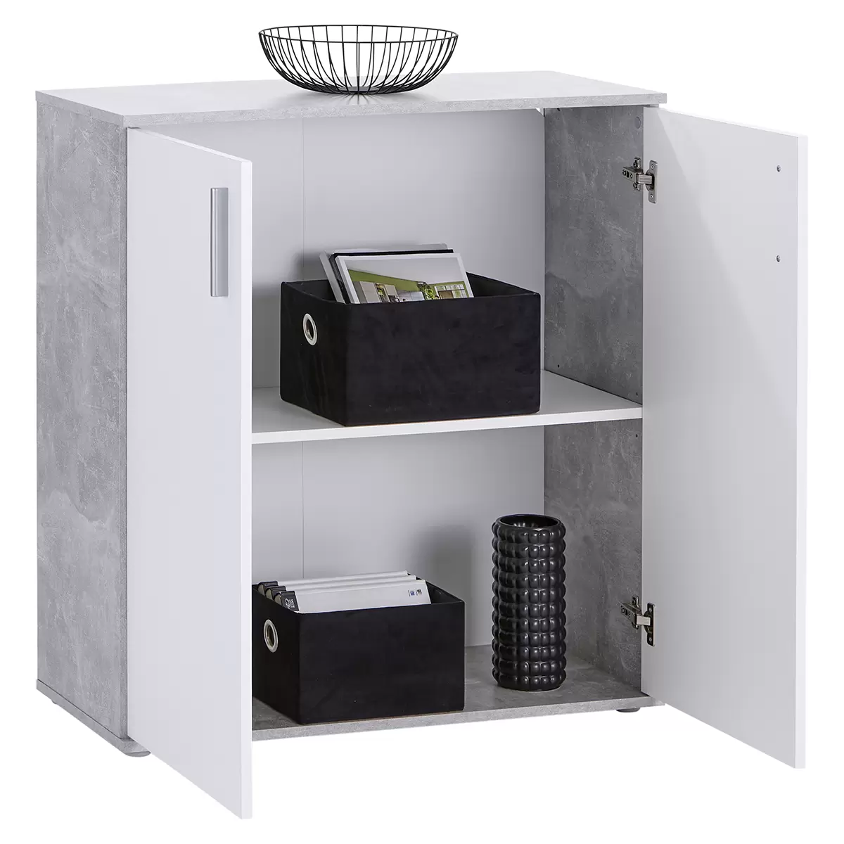 Kommode Ina 01 weiss,Betonoptik