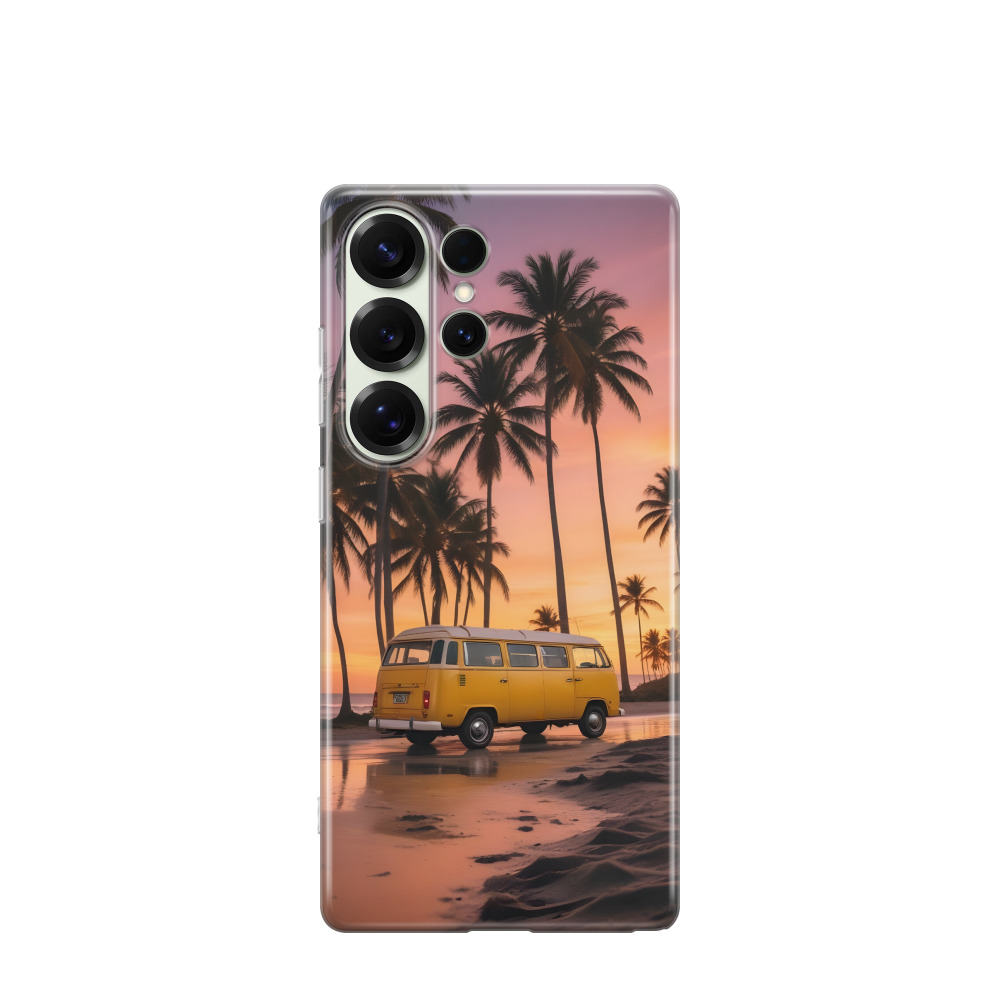 Samsung Galaxy S25 Ultra Gummi Hülle Sommer Urlaub - Lila-Violett