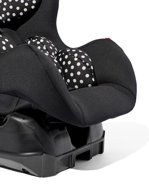 siège auto bébé 75-105cm noir à pois blancs