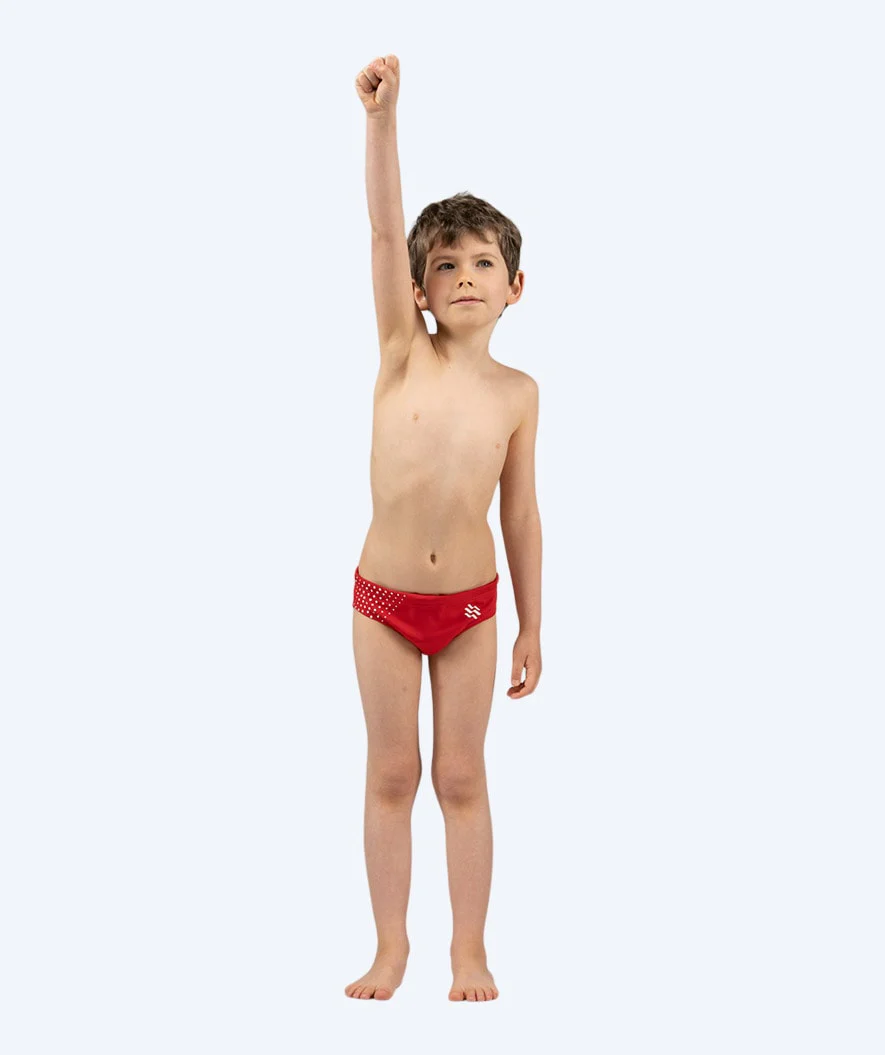 Watery trekantede badebukser til drenge - Budgie Eco - Red Sporty