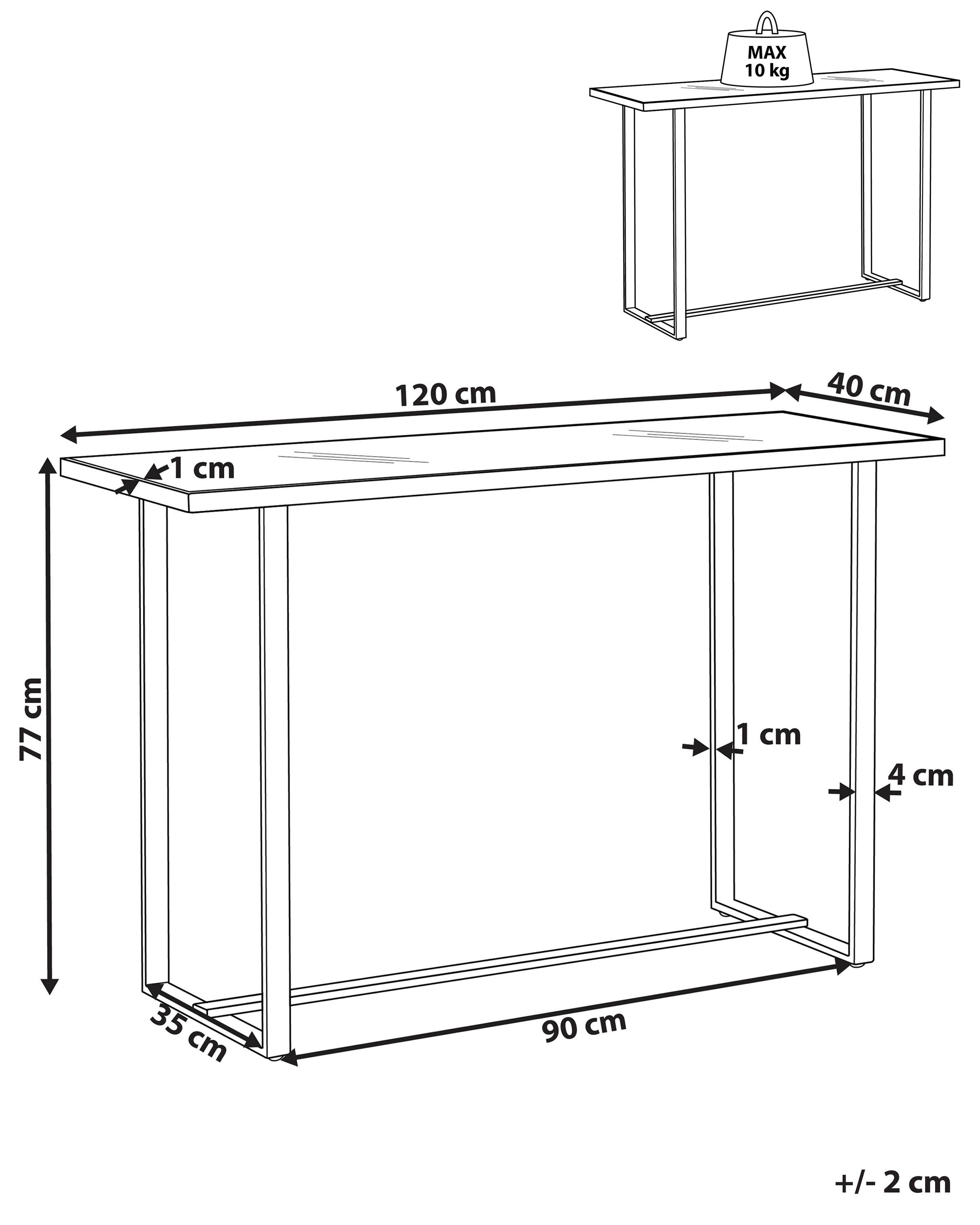 Sidetable PLANO Veiligheidsglas Wit marmer