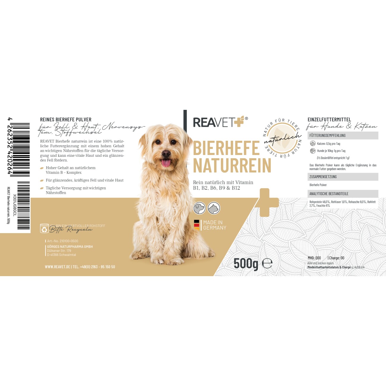 REAVET Bierhefe Pulver 500g