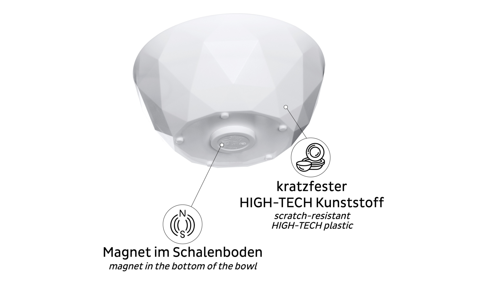 silwy® Magnet-Bowl Schüssel Set 6 Stück Weiß