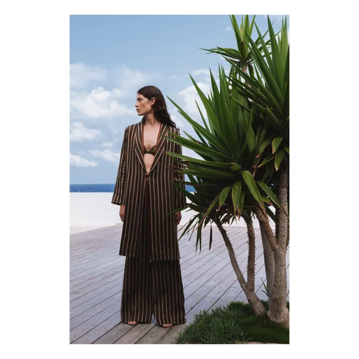 Momoni Pantalon Baccarat Rayures Métallisé | Vert