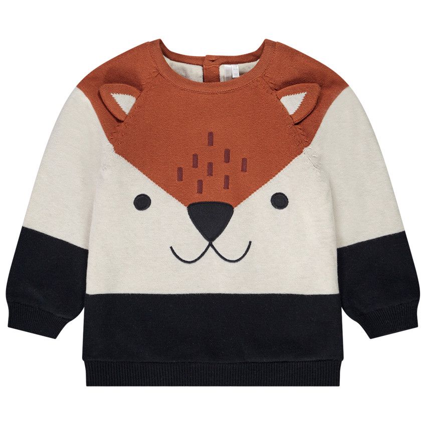 Pull en tricot effet colorblock pour bébé garçon - Ecru