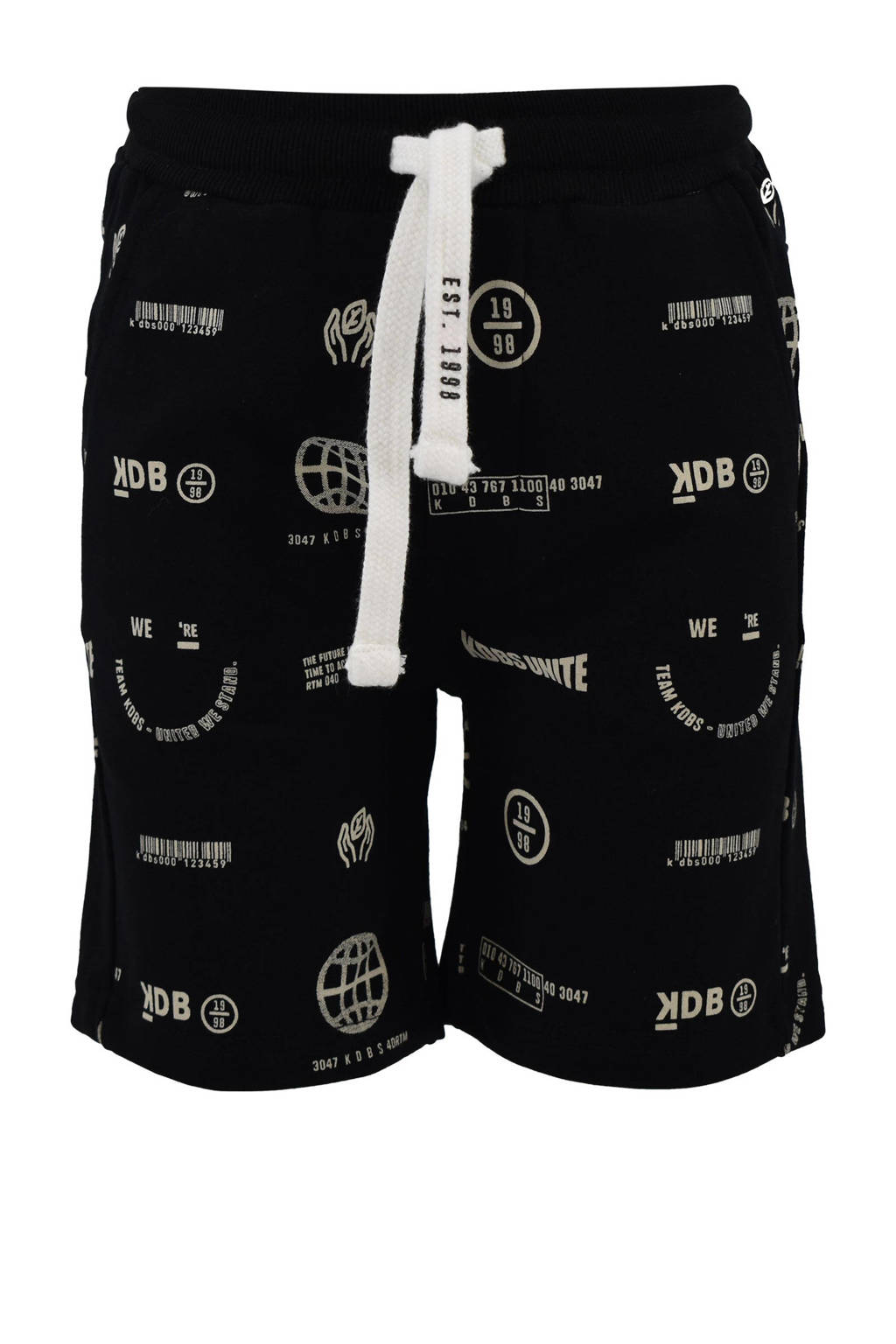Born by Kiddo United regular fit short Mees met all over print zwart