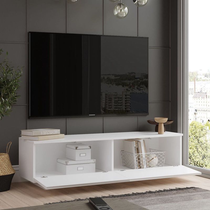 Kalune Design - Alina - TV-Meubel - Wit - Spaanplaat - 140 cm x 35.5 cm x 38.2 cm