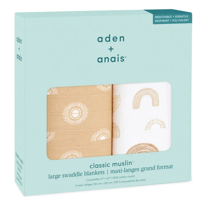 aden + anais Maxi-langes Keep Rising - Set de 2 | Terracotta