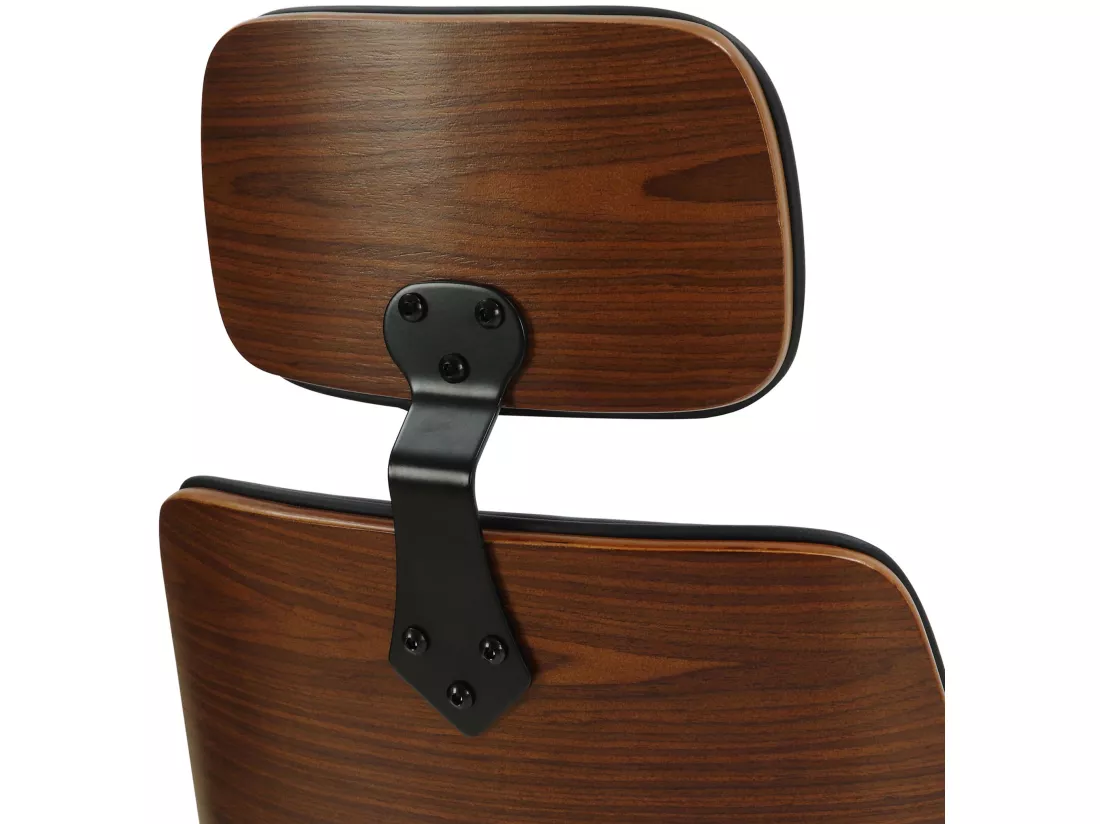 Chaise de bureau - Similicuir & Métal - Noyer / Noir - Lugo