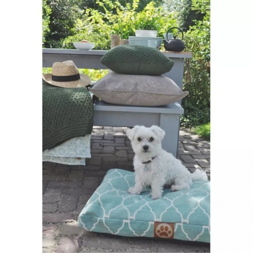 colchão para cachorro com estampa verde