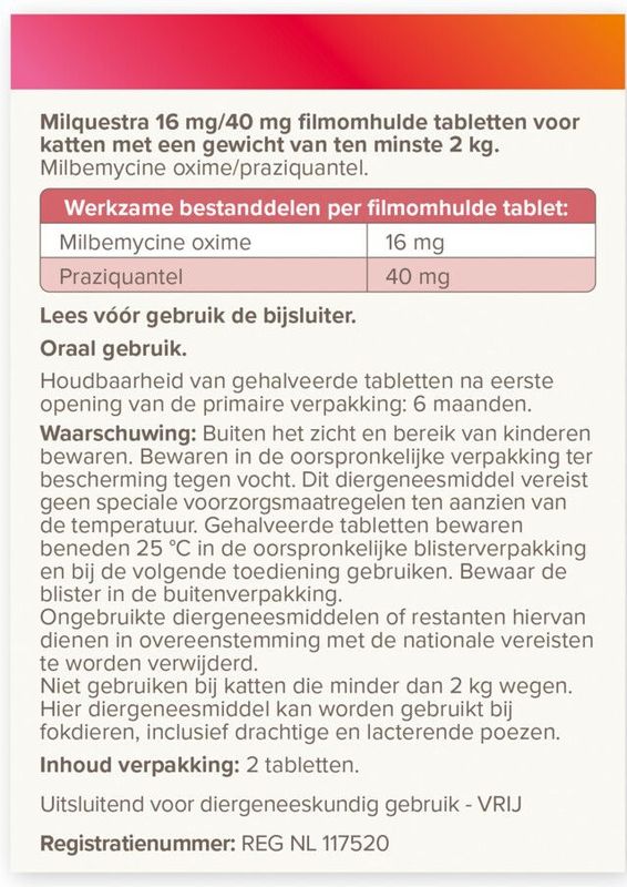 Beaphar - Milquestra - Ontworming Tabletten - Kat - 2 - 12 kg