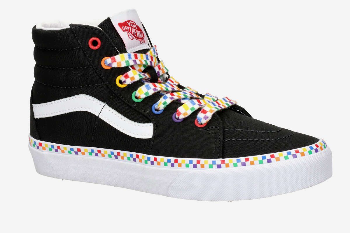 Vans Sk8-Hi Schuh kids (rainbow checkerboard black true)