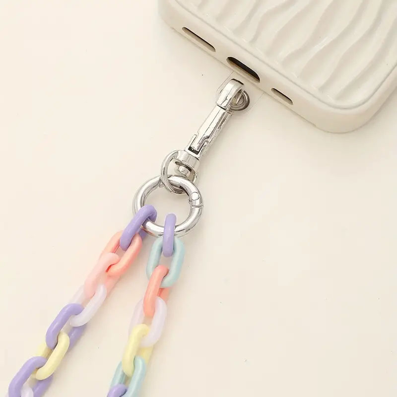(120cm) Universal Necklace Handykette Umhängeband für Schutzhülle mit Acrylsteinen   1x Einlage - Bunt
