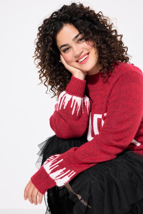 Pullover, HAPPY-Statement, Ballon-Langarm