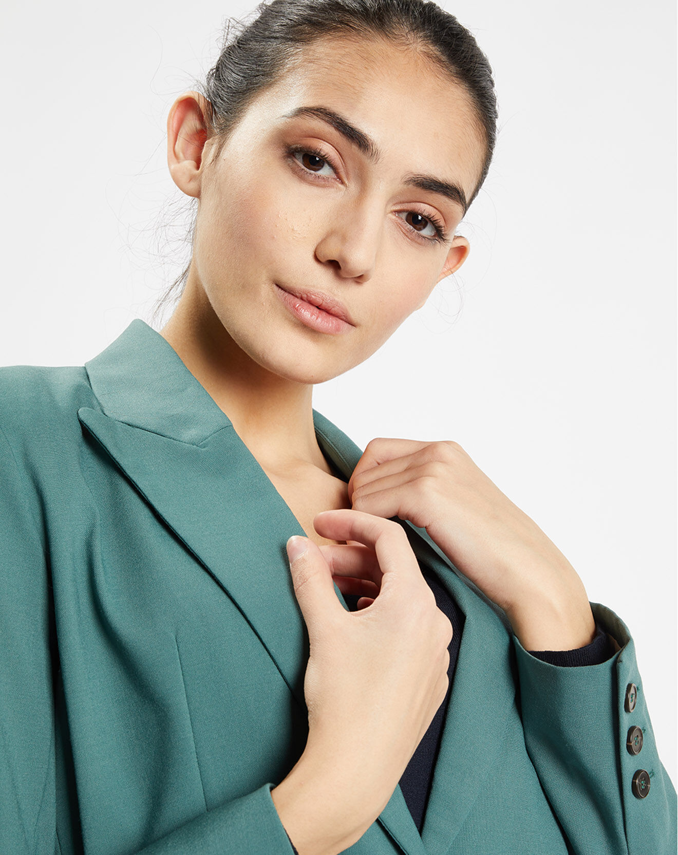 Galeries Lafayette Blazer droit en Laine mélangée Cléo Oversize vert