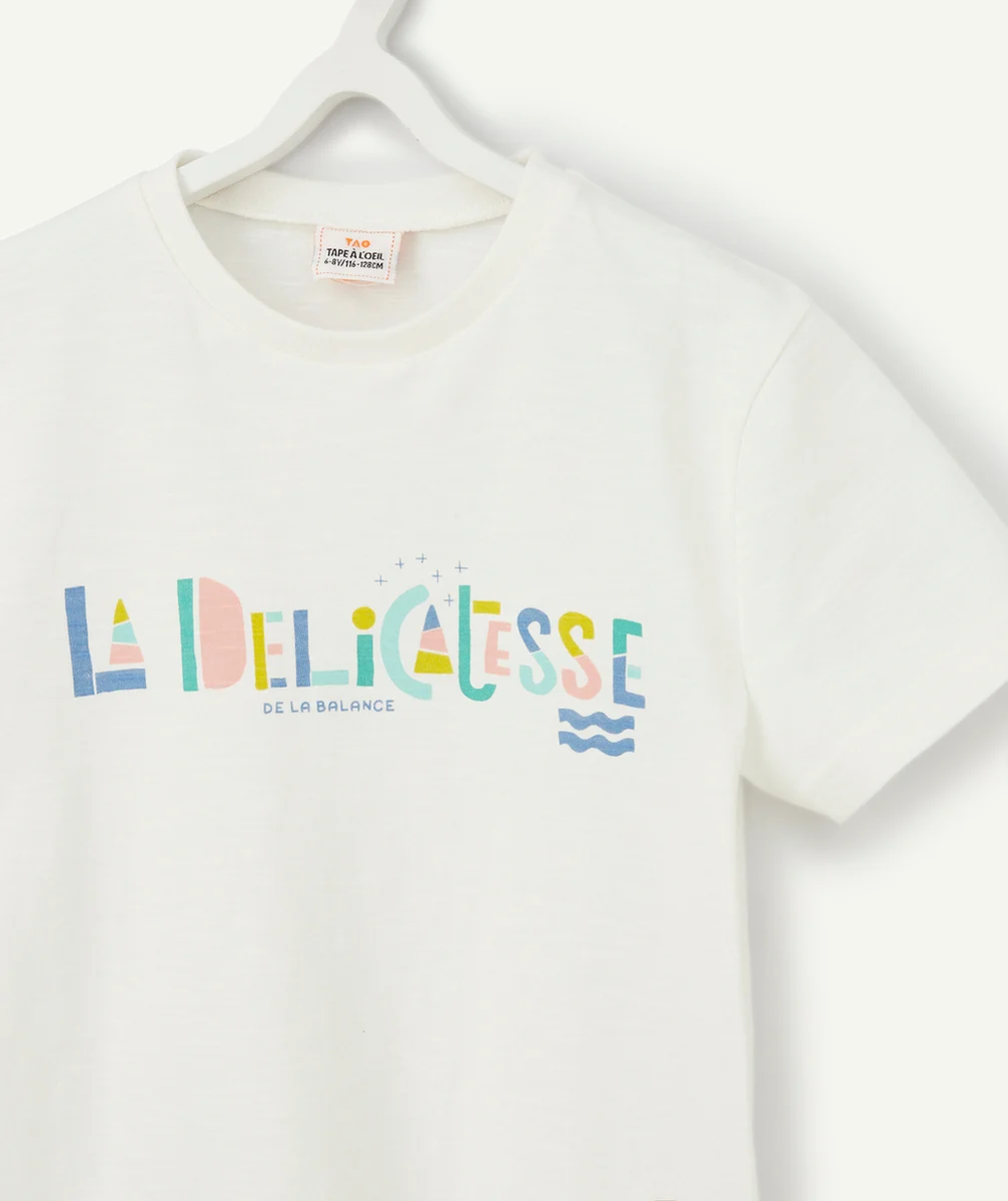 COSMIC VIBES - T-SHIRT BLANC BALANCE EN COTON BIO ENFANT