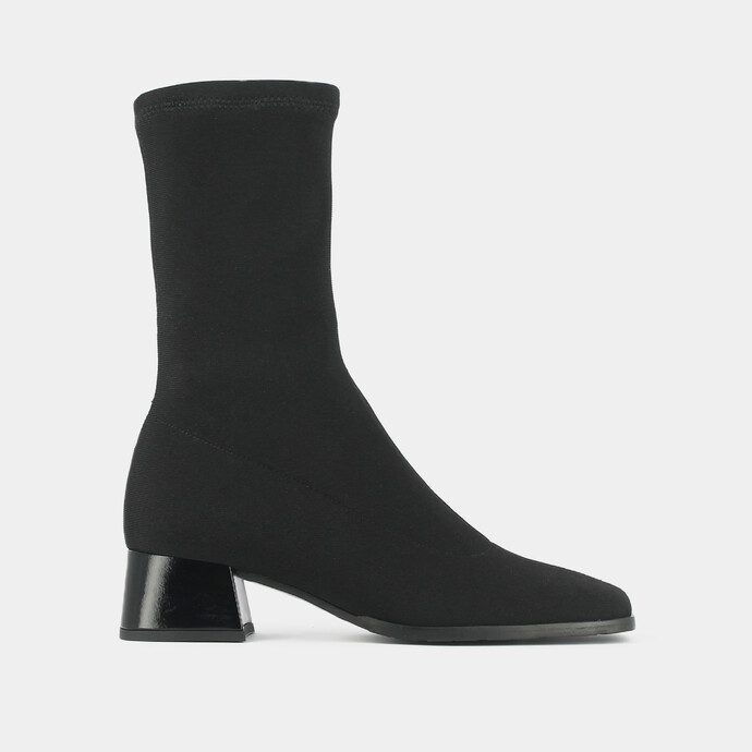 Bottines à talons  en lycra noir
