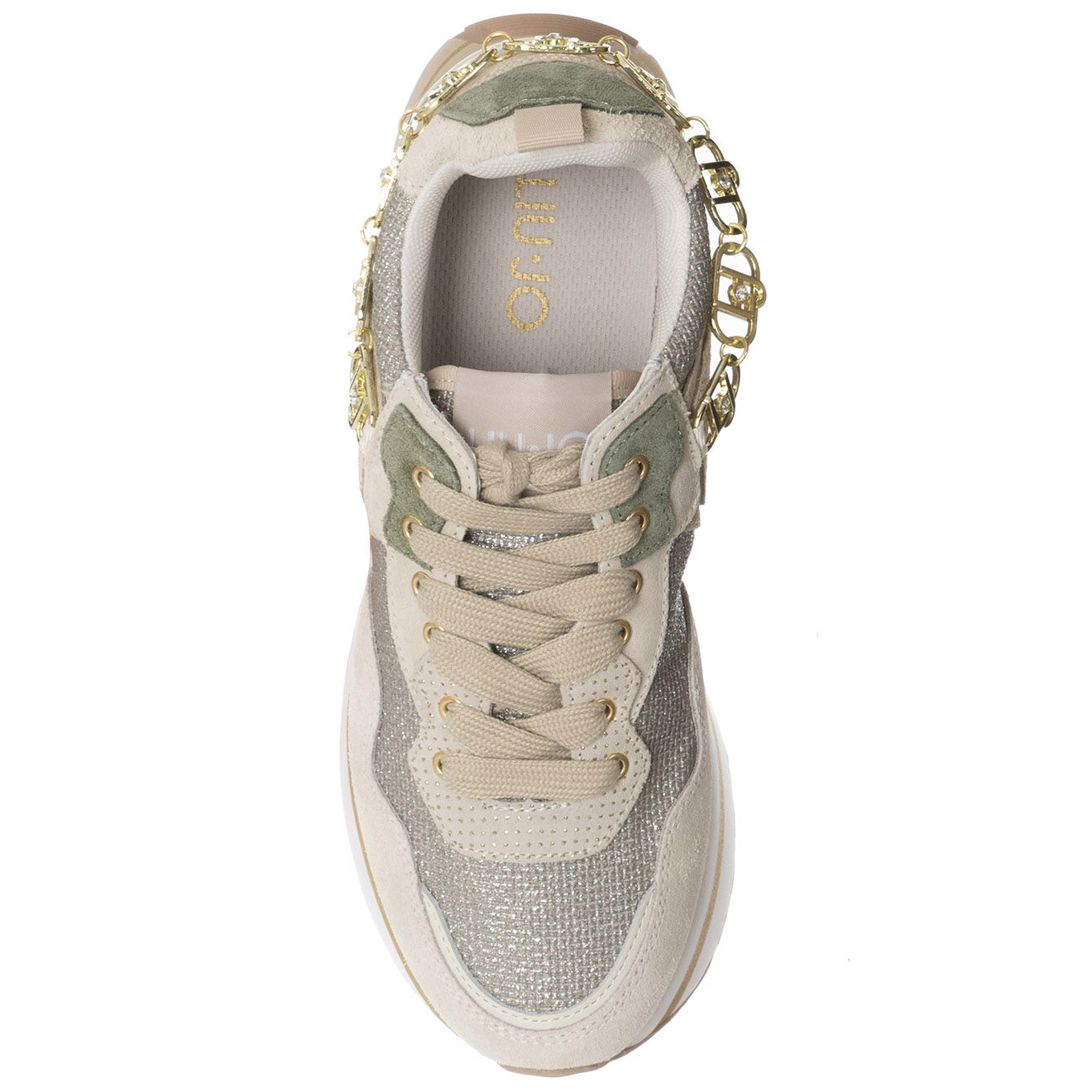 Liu-Jo Sneakers en Cuir Maxi beige/gris