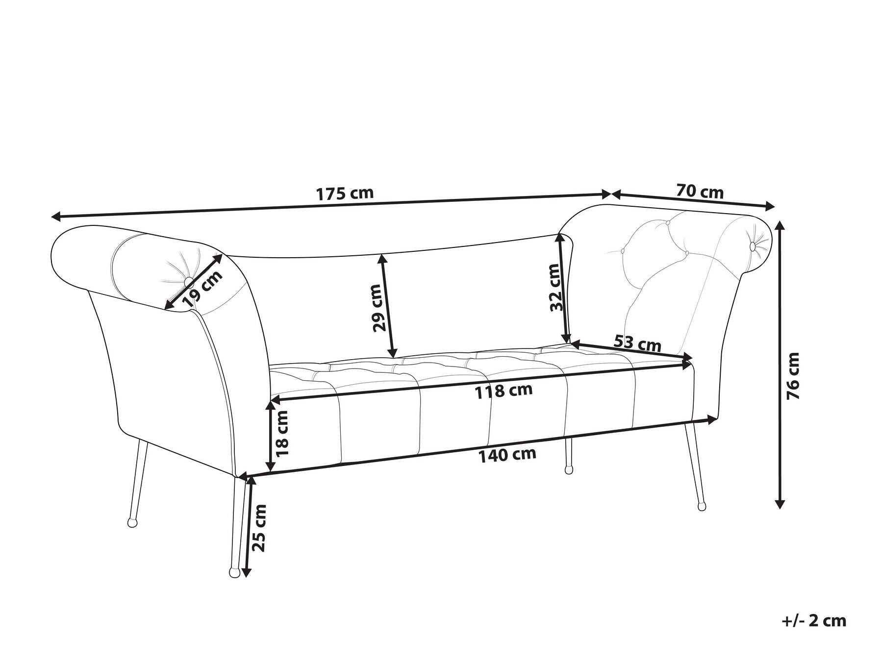 Beliani - NANTILLY - Chaise longue - Donkerrood - Fluweel