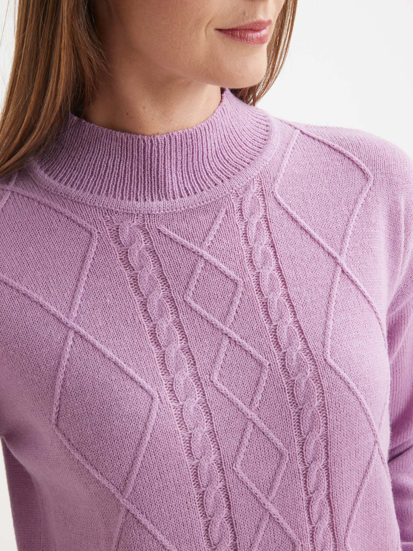 Pull col montant torsadé 30% laine