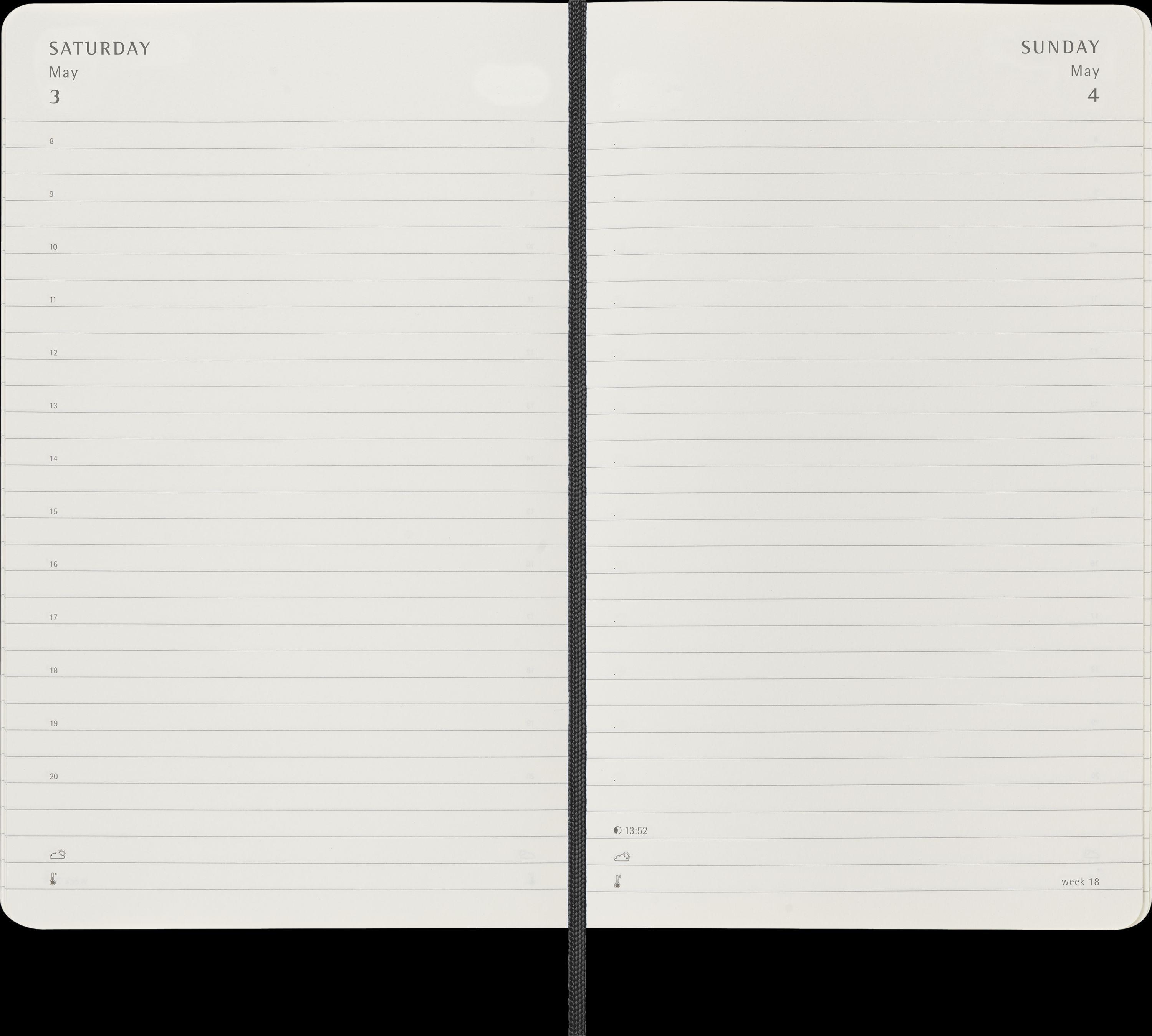 Moleskine 12 Monate Tagesnotizkalender 2025, L/A5