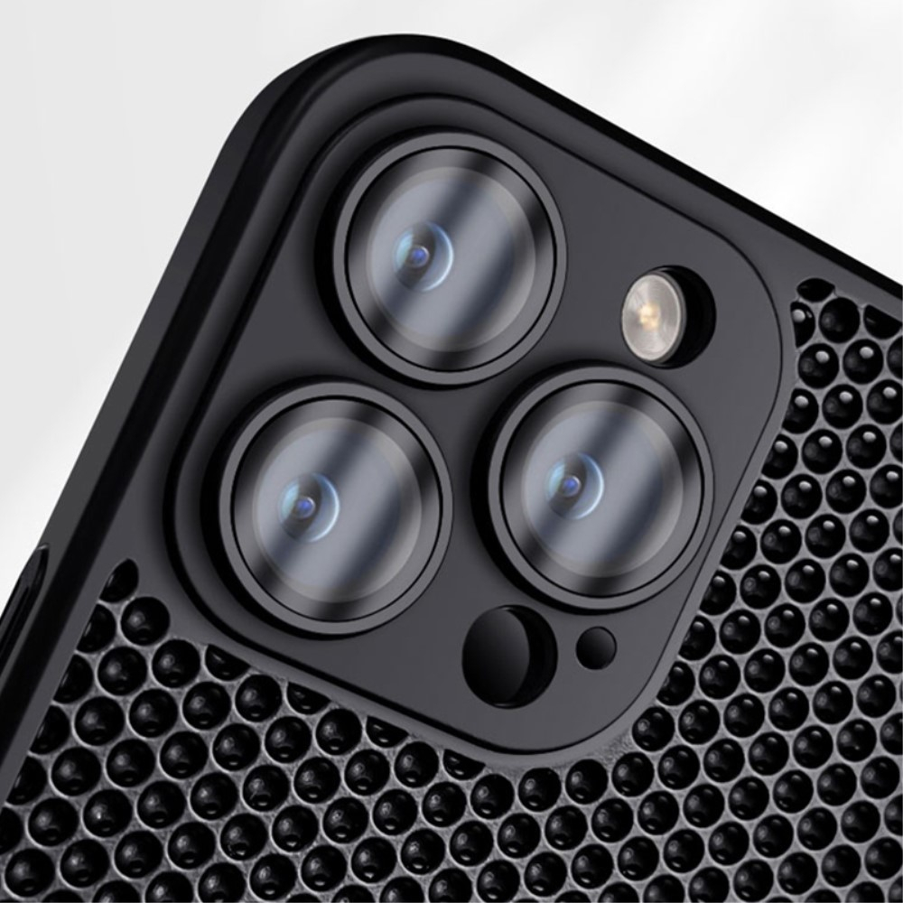 iPhone 15 Pro Max Hybrid Hardcase Hülle im Waben Design mit Kameraglasschutz - Lila