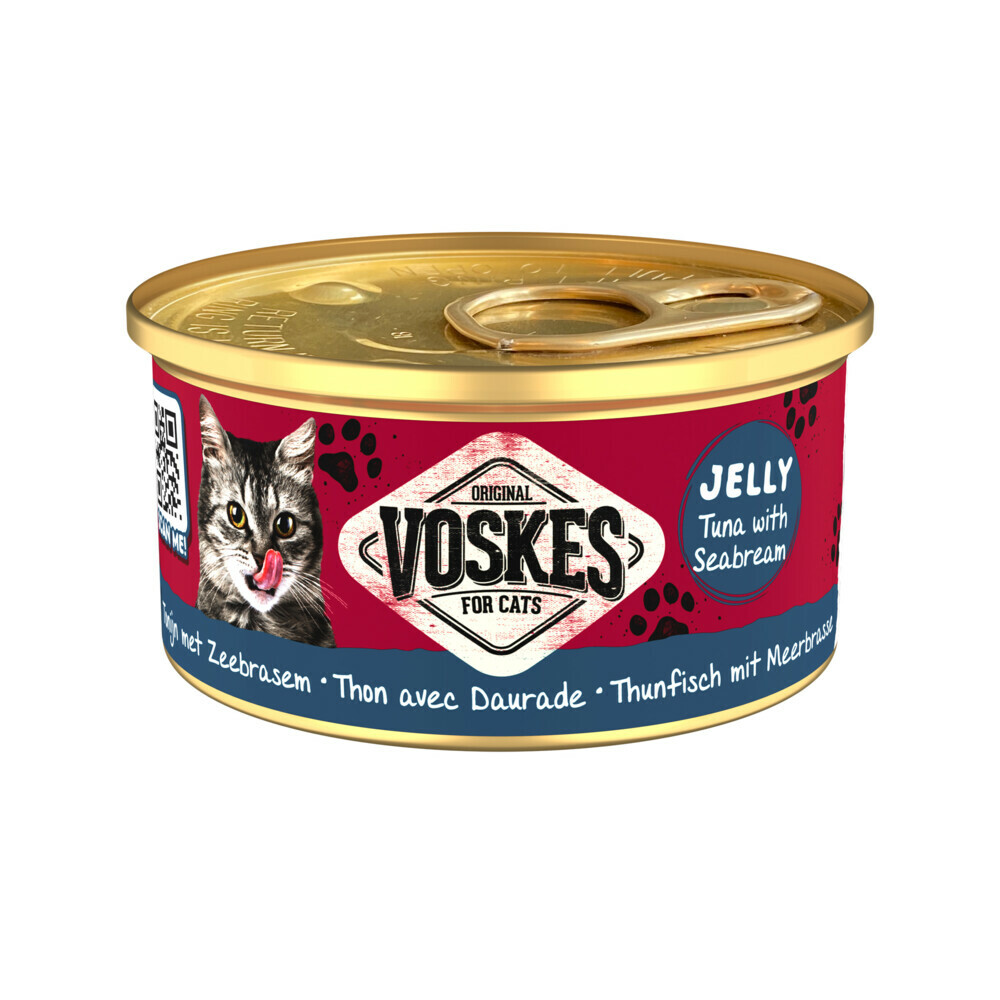 24x Voskes Kattenvoer Nat Tonijn met Zeebrasem85 gr