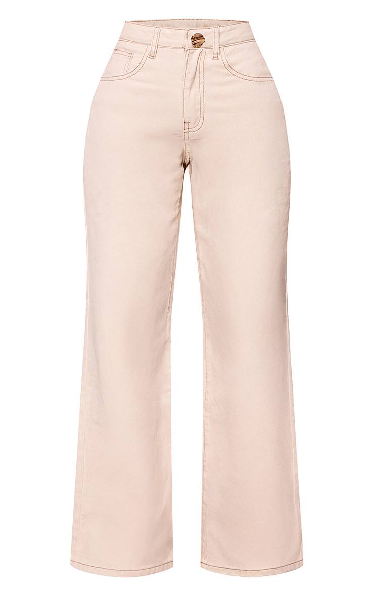Ecru Jean Denim Évasé Petite Avec Détails De Finition