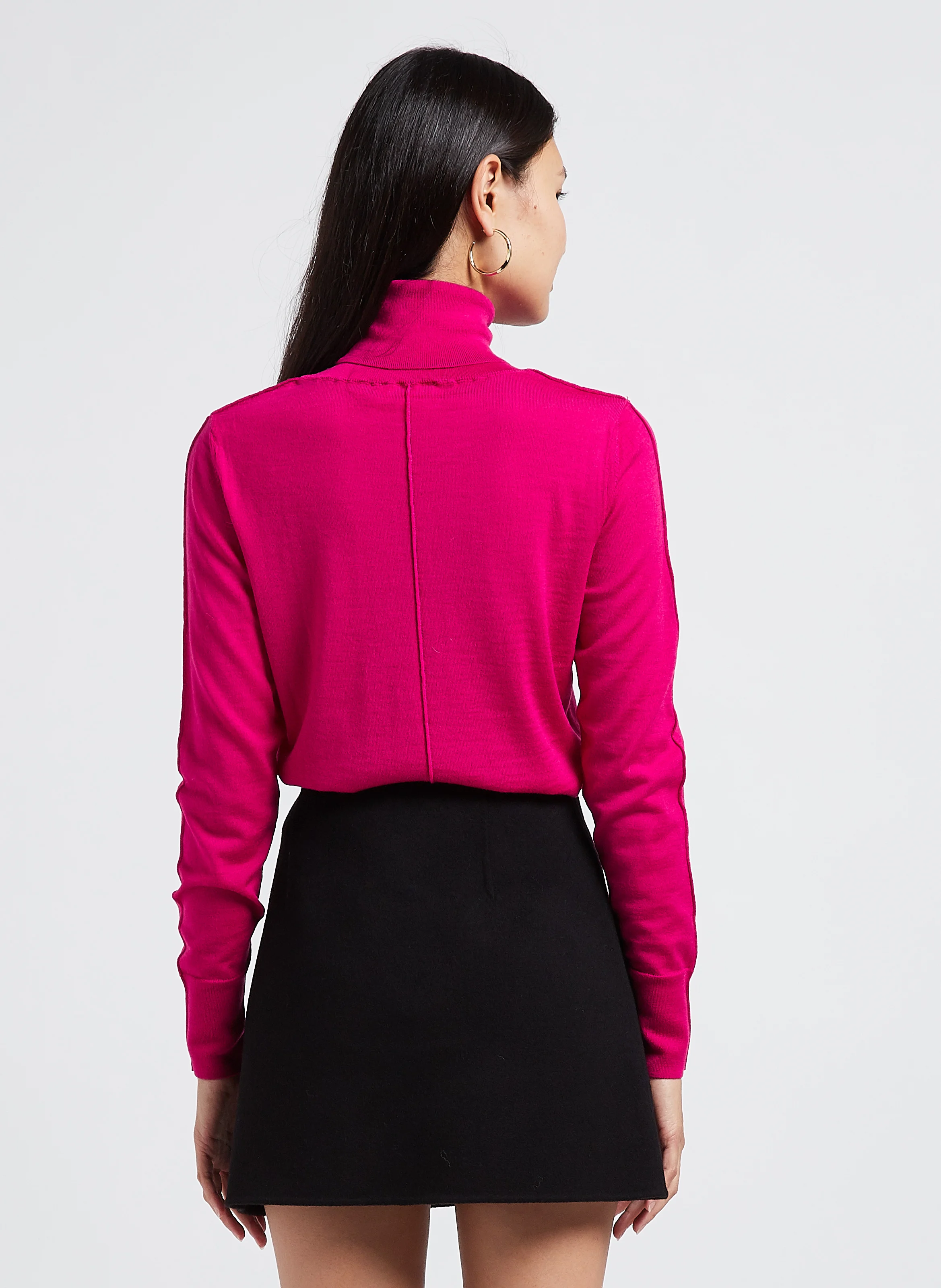 KOSI - Pull col roulé en laine mérinos | Rose