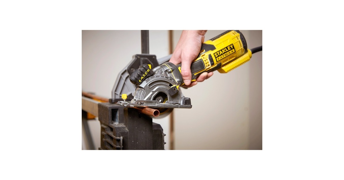StanleyFATMAX 650W Multimateriaalzaag handcirkelzaag  (Geel/zwart, met koffer)