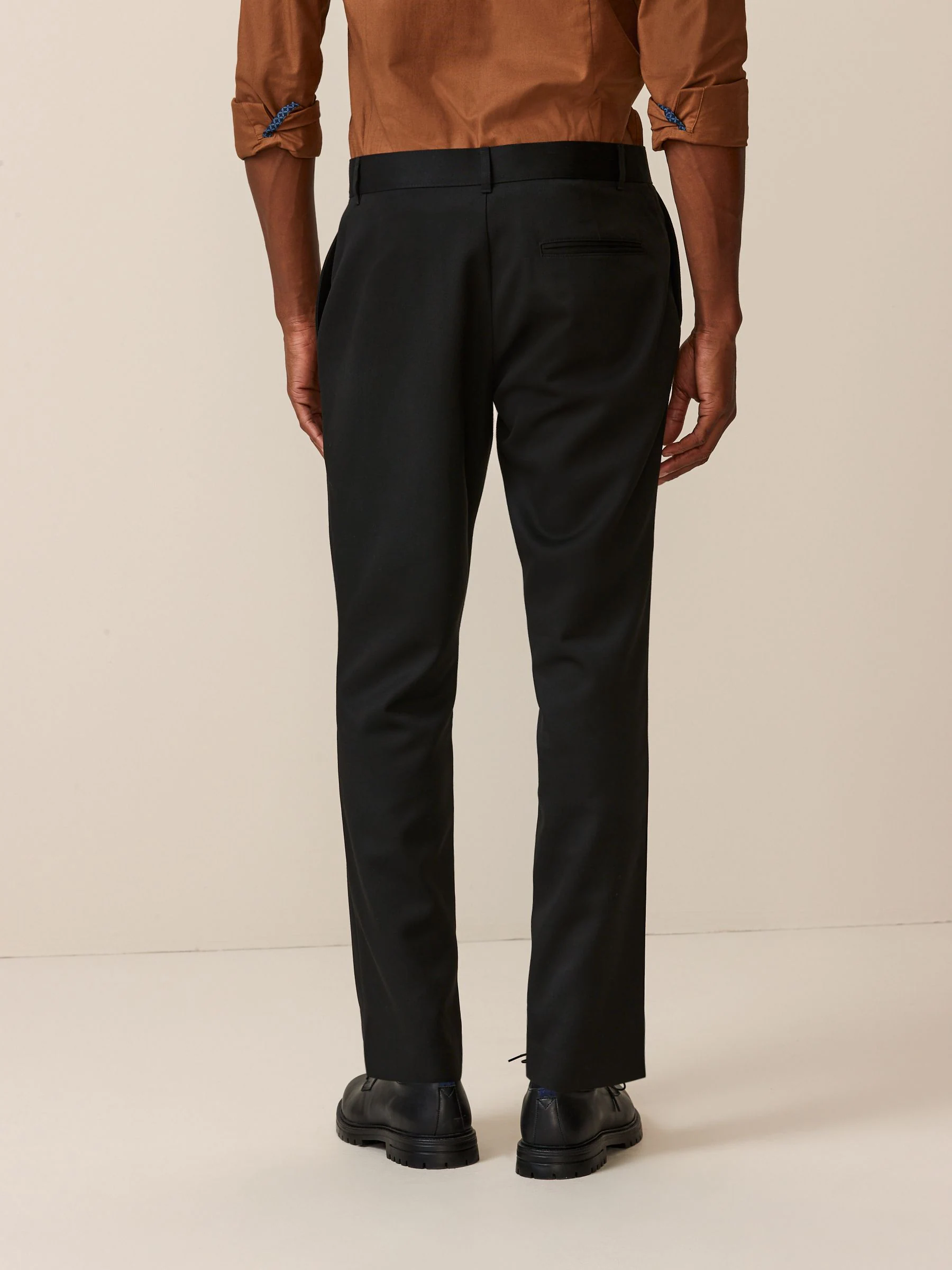 Zwart - Slim Fit - Modieuze broek zonder plooien