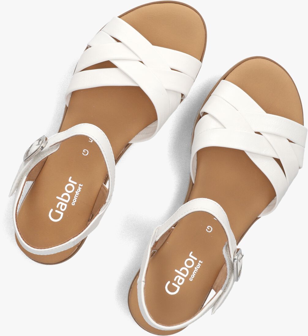 witte gabor platte sandalen 083.3