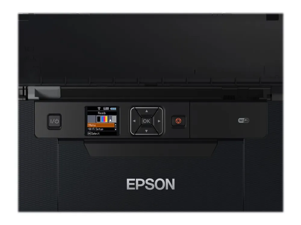 Epson WorkForce WF-110W - Printer - farve - blækprinter - A4 - 5760 x 1440 dpi - op til 7 spm (mono) / op til 4 spm (farve) - kapacitet: 20 ark - USB 2.0, Wi-Fi(n)