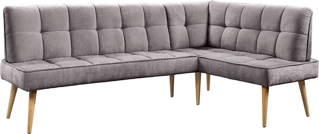 exxpo - sofa fashion Eckbank »Latte« moderne Sitz- und Rückensteppung, bequem und elegant, hoher Holzfuss
