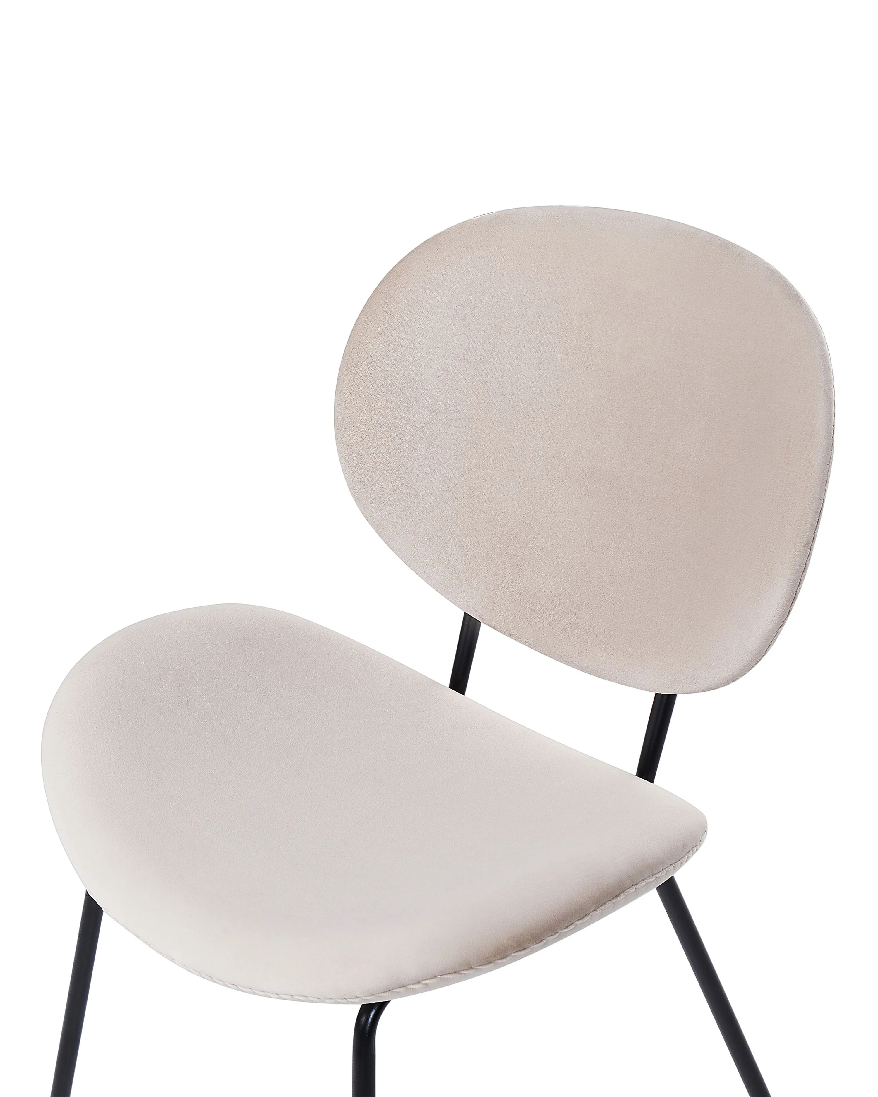 Set van 2 eetkamerstoelen LUANA Fluweel Lichtbeige