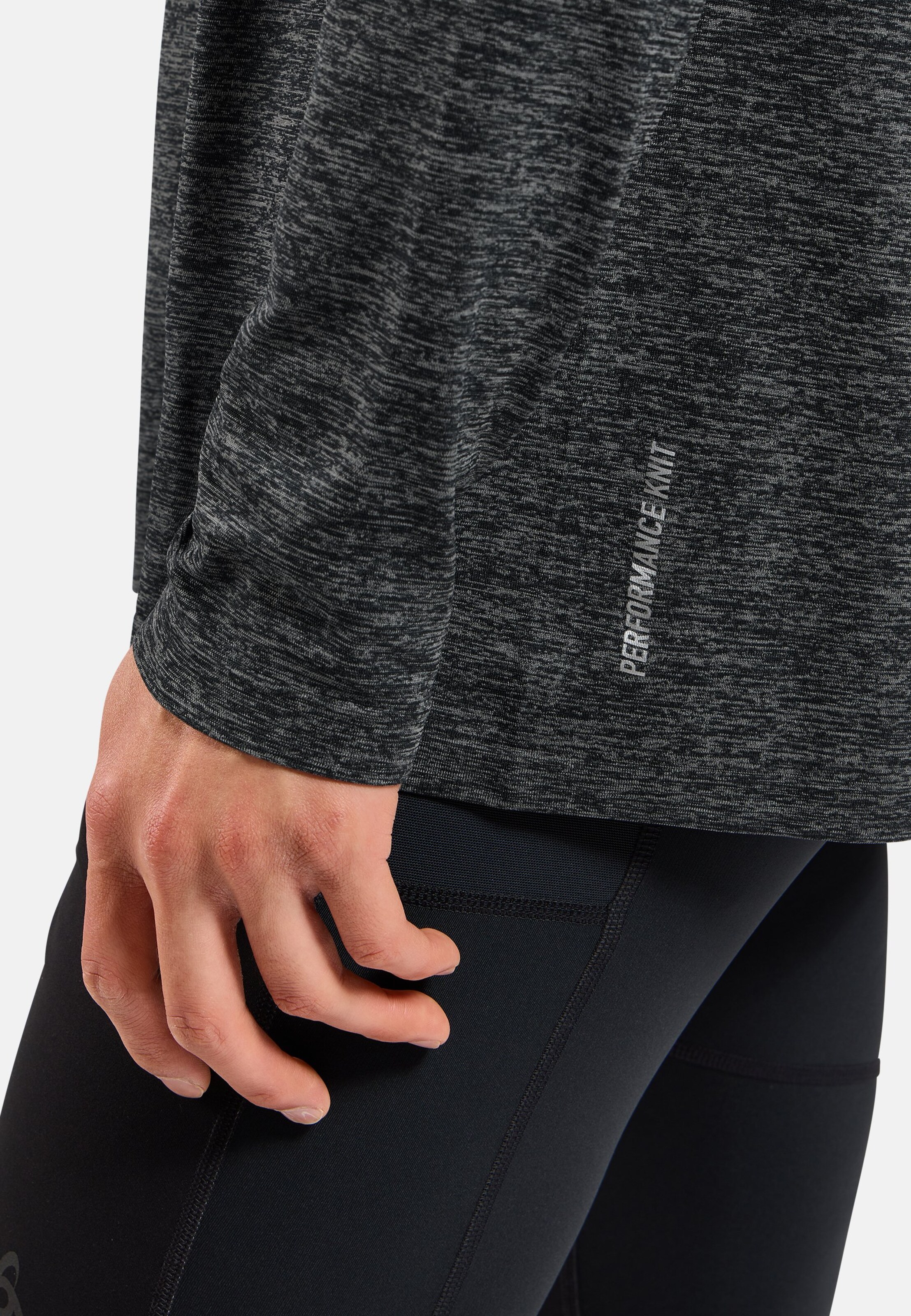 Essentials Seamless Langarm-Laufshirt in grey melange