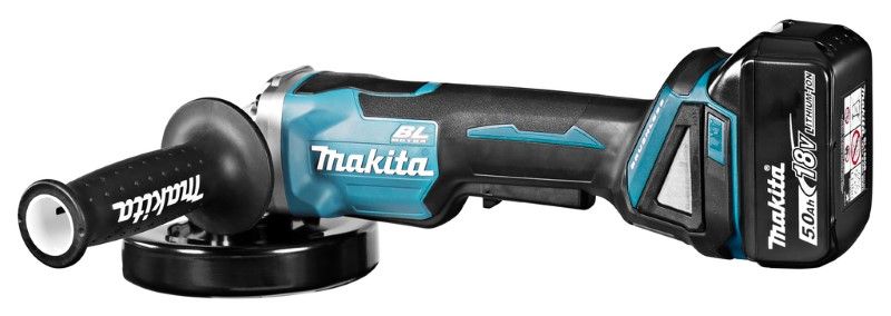 Makita DGA505RTJ 18V Li-ion accu haakse slijper set (2x 5.0Ah) in Mbox - 125mm - koolborstelloos