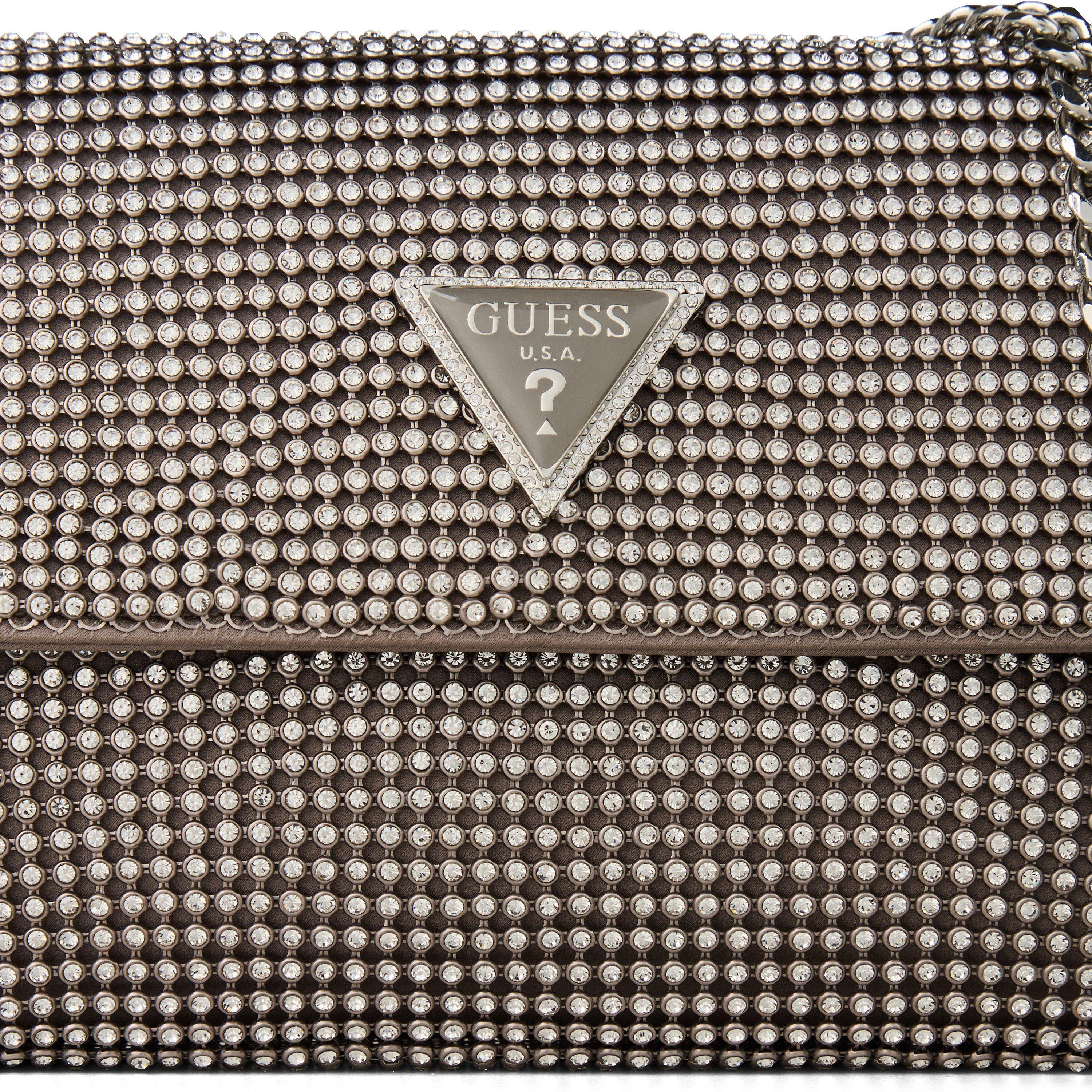 Guess Diamante Flap Clutch Bag