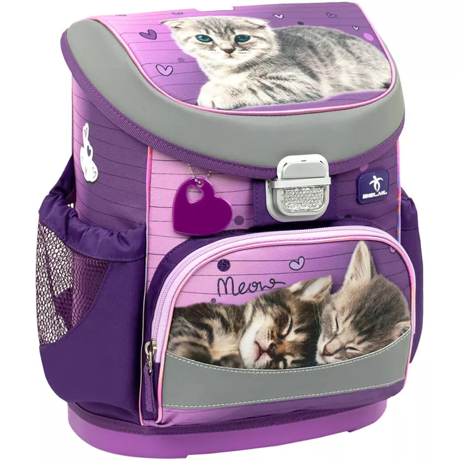 Belmil Schulranzen Mini Fit Schulranzen Set 4-teilig mit Brustgurt Little Caty