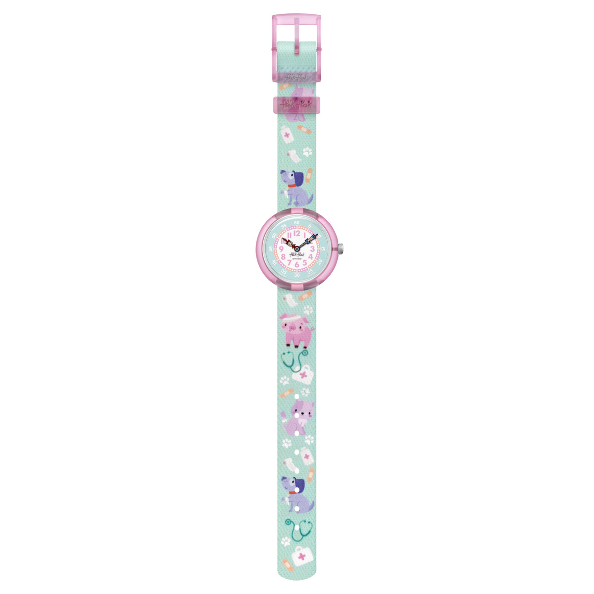 Montre FLIK FLAK Future dreams My spirit animal enfant plastique biosourcé bracelet PET recyclé vert
