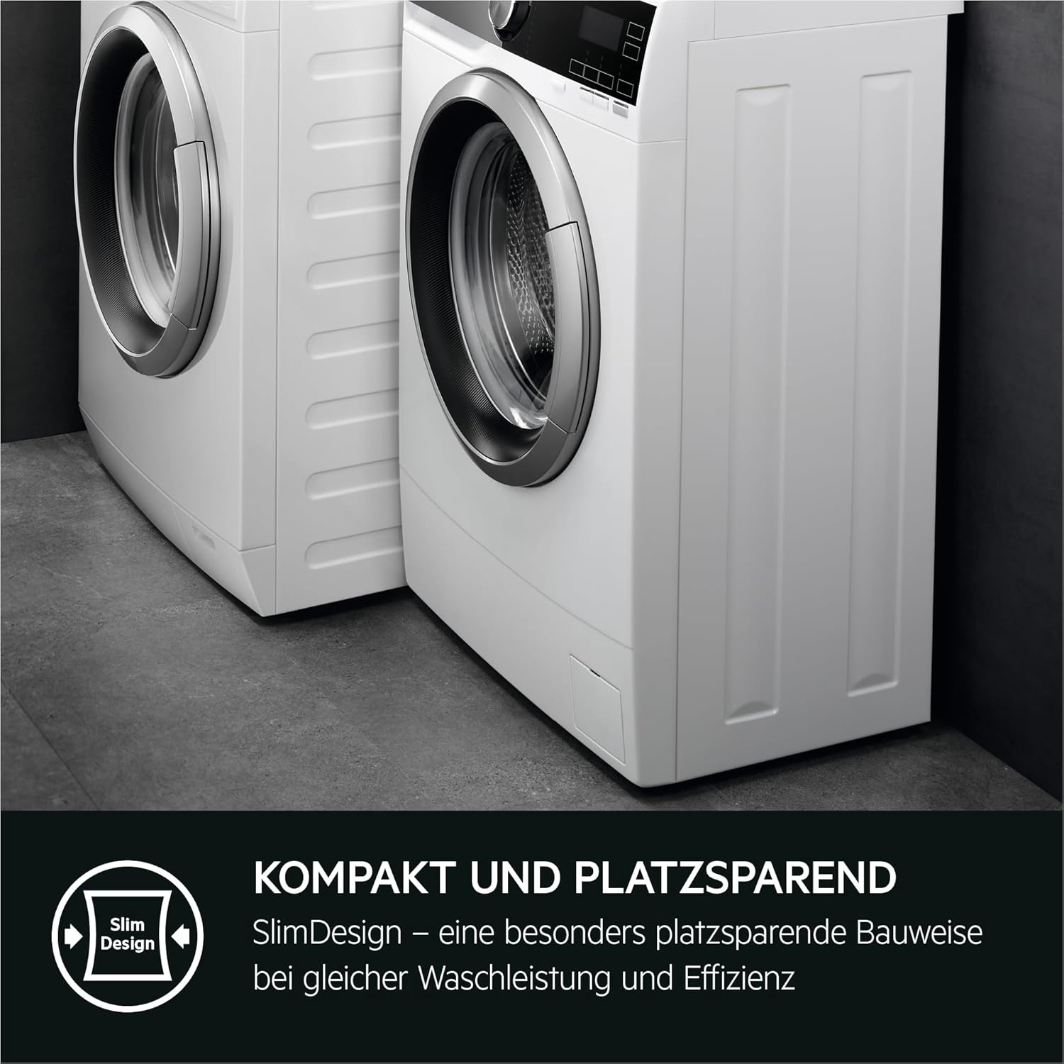 AEG Kompakte Waschmaschine nur 487 mm Tiefe, Serie 6000 ProSense-Mengenautomatik, 7,0 kg, Leise, Wasserstopp, 1400 U/min, Leichtbügeln- und Anti-Allergie-Programm, Inverter Motor, LSR6F75470