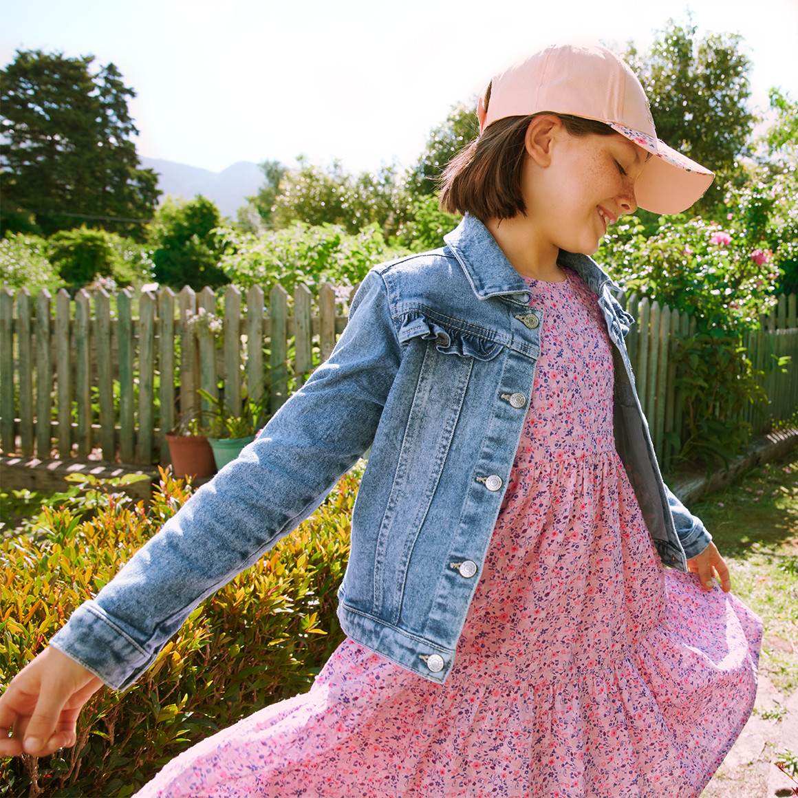 Topolino Mädchen Kleid mit Blümchen rosa / bunt